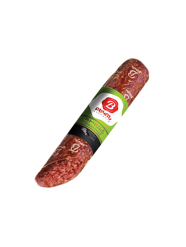 Raw smoked spicy sausage "Bacon" 192g.