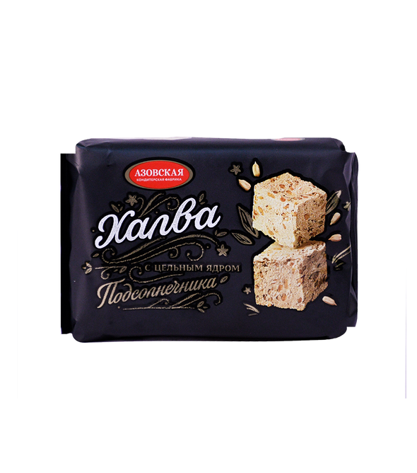 Sunflower halva "Azovskaya" with whole kernels, 350 g. Delivery in Dubai.