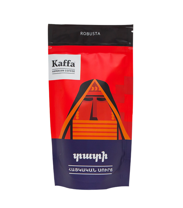 Ground coffee "Kaffa" Babushka — 100% robusta. Strong and aromatic. Delivery in Dubai.