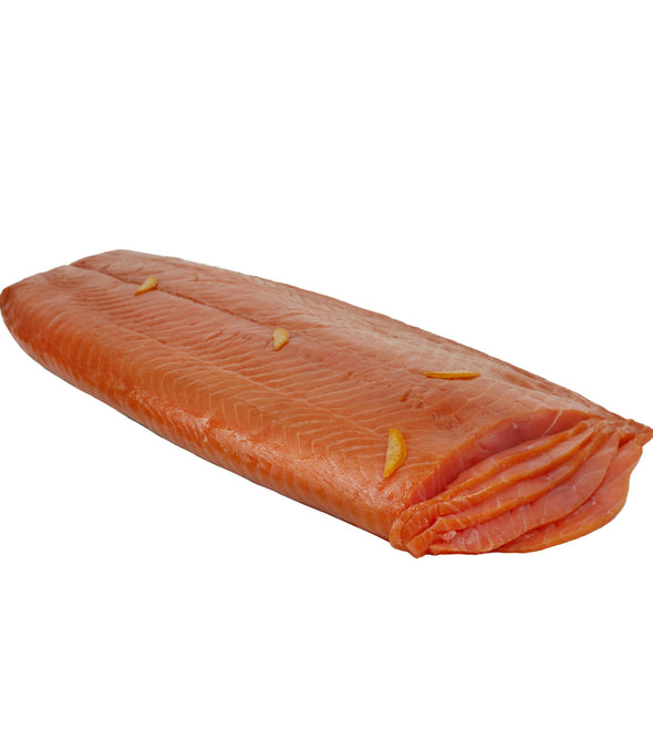 Королевский лосось холодного копчения c апельсином, медом и имбирем