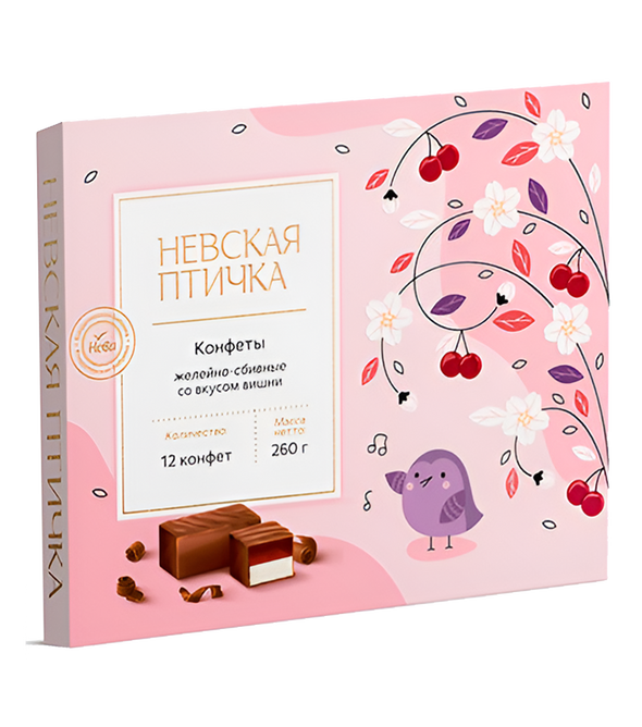 Конфеты "Невская птичка" со вкусом вишни