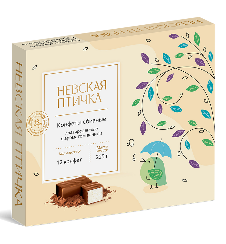 Candies "Nevskaya Ptichka" with vanilla flavor