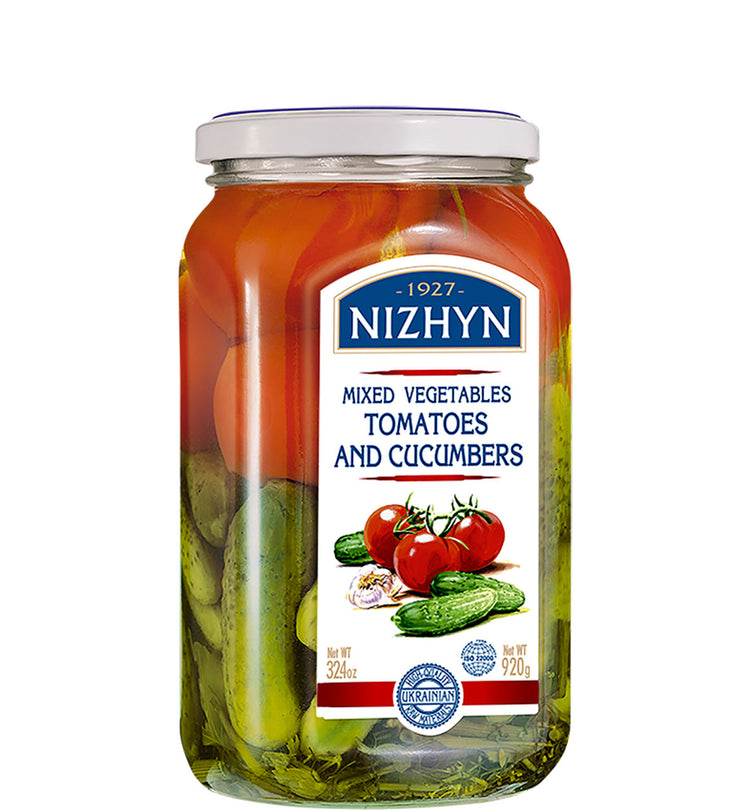 Tomatoes and cucumbers pickled Nizhyn