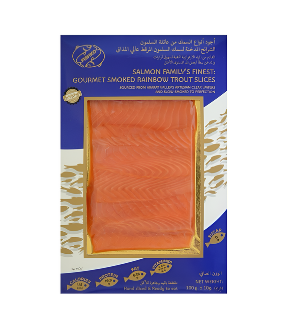 Ломтики копченой форели