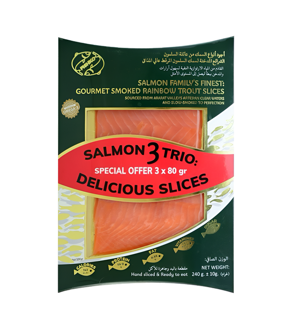 Ломтики копченой форели TRIO (3x80г.)