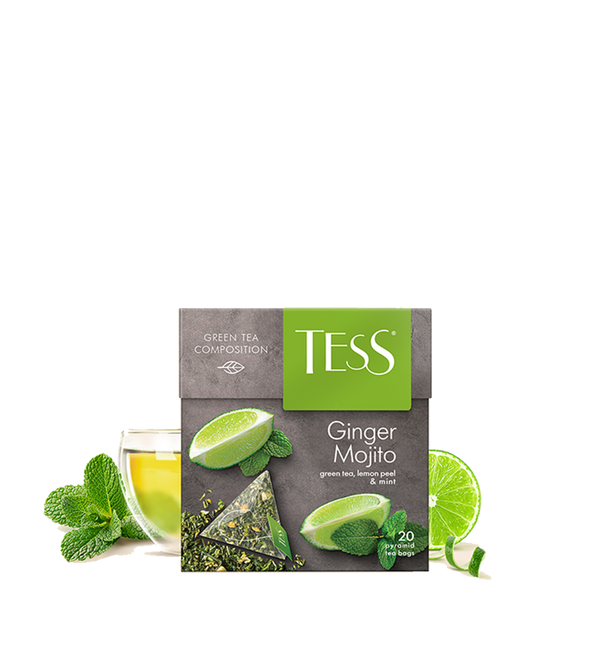 Green tea with lemon zest and mint Ginger Mojito