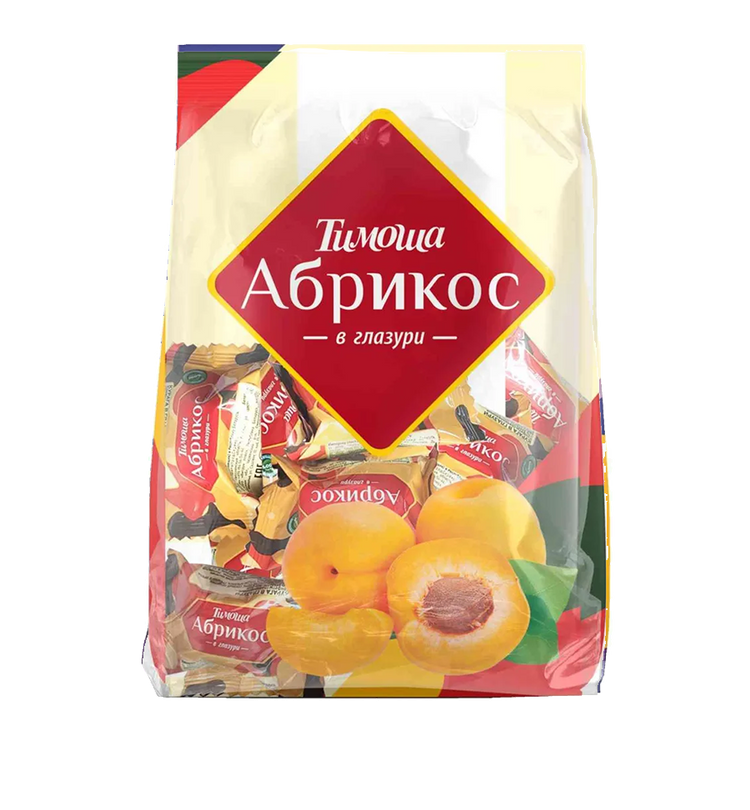 Timosha Chocolate Candies with Dried Apricot in Glaze — 200g