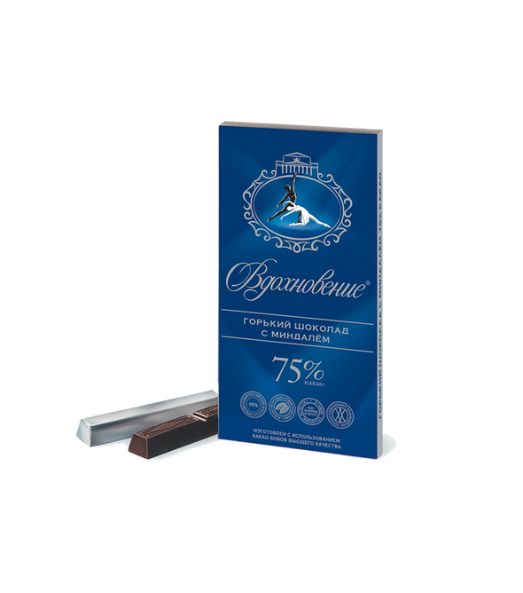 Inspiration dark chocolate with almonds