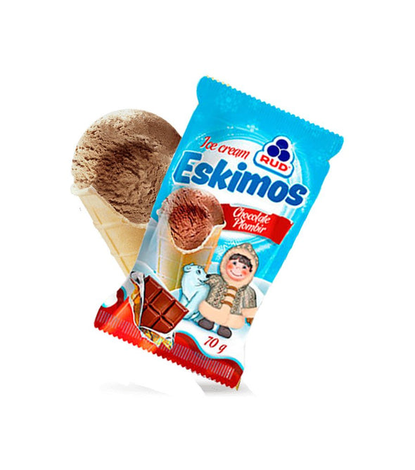 Chocolate ice cream in a waffle cup "ESKIMOS"