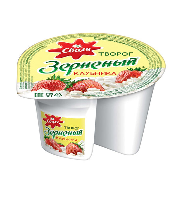 Творог зернистый с клубникой