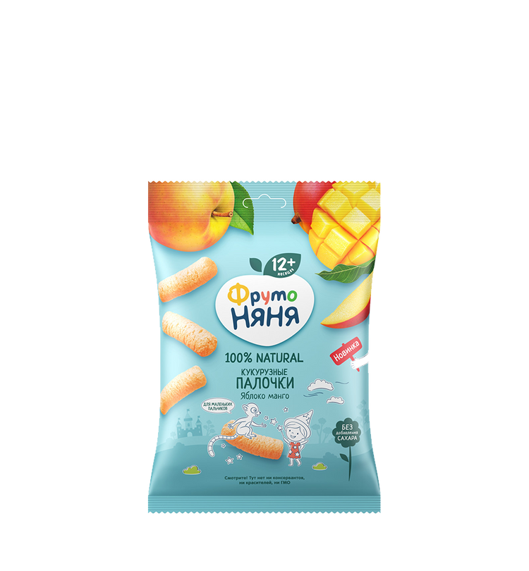 FrutoNyanya corn sticks with apple and mango, 20 g