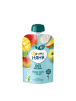 FrutoNyanya apple, mango, and yoghurt purée in a soft pouch, 90 g