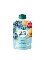 FrutoNyanya apple and blueberry purée with biscuits, 90 g