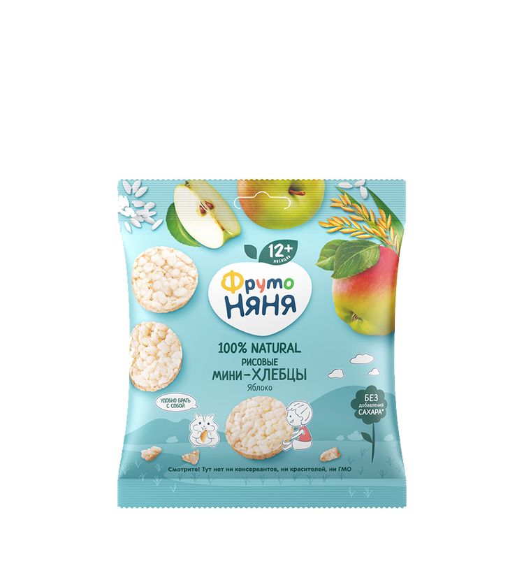 FrutoNyanya mini rice cakes with apple, 30 g