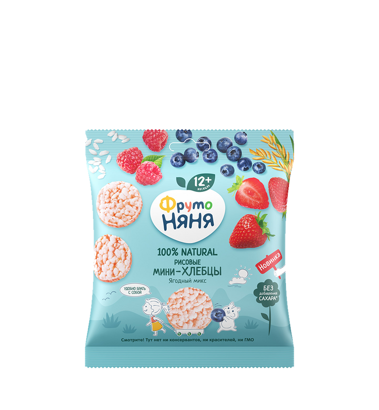 FrutoNyanya “Berry Mix” mini rice cakes, 30 g