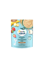 FrutoNyanya dry multigrain milk porridge with banana, cornflakes, and strawberry pieces, 200 g