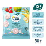 FrutoNyanya mini rice cakes with apple, strawberry, and banana, 30 g