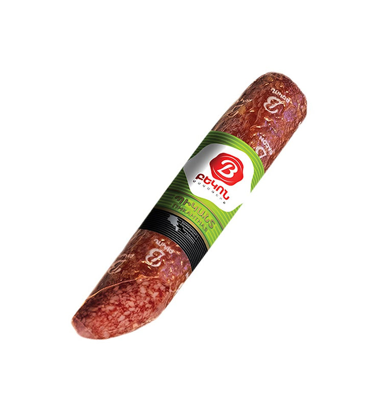 Raw smoked spicy sausage "Bacon" 192g.