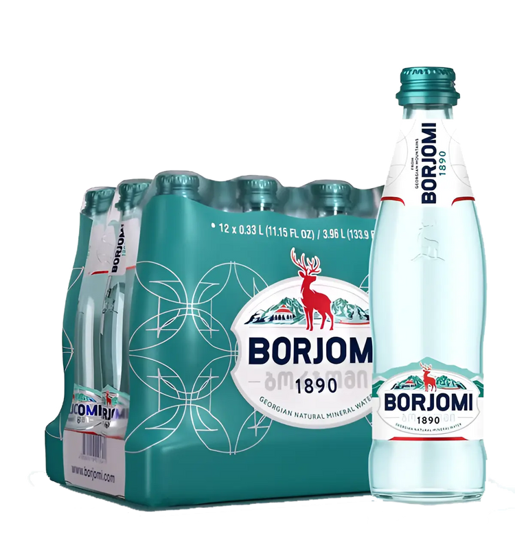 Вода Borjomi природная минеральная 0.3л (12 шт.)