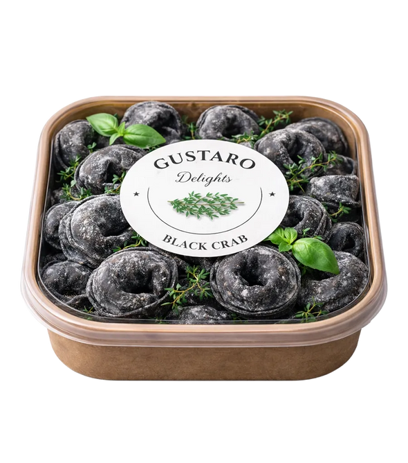 Пельмени чёрные с крабом