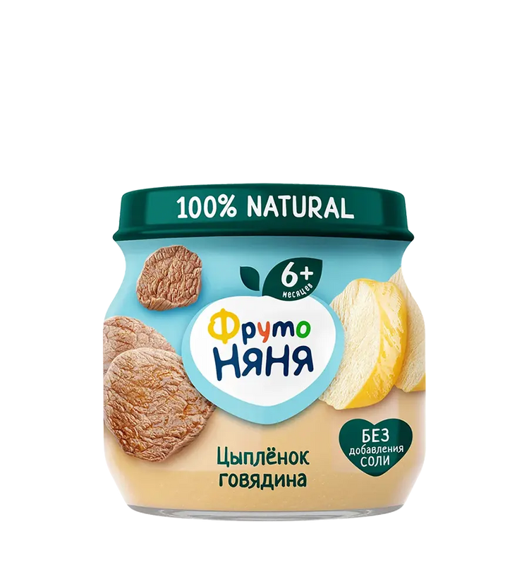 Пюре ФрутоНяня цыплёнок и говядина 80г.