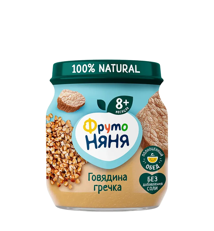 Пюре из говядины с гречкой 100г.