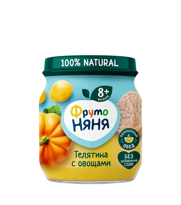 FrutoNyanya Puree Veal with Vegetables 100g.
