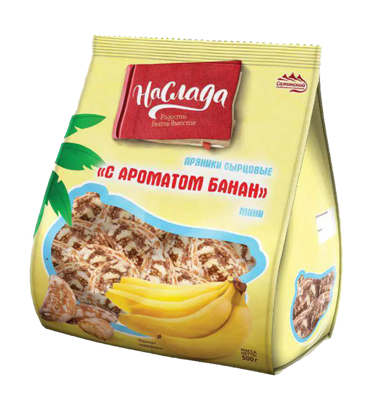Пряники Наслада сырцовые с ароматом банана