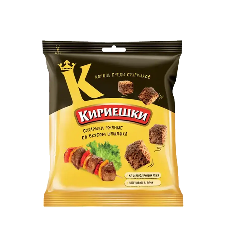 «Кириешки», сухарики со вкусом шашлыка, 40г.