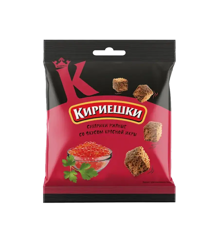«Кириешки», сухарики со вкусом красной икры, 40г.