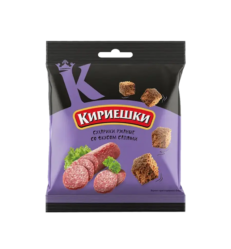 «Кириешки», сухарики со вкусом салями, 40г.