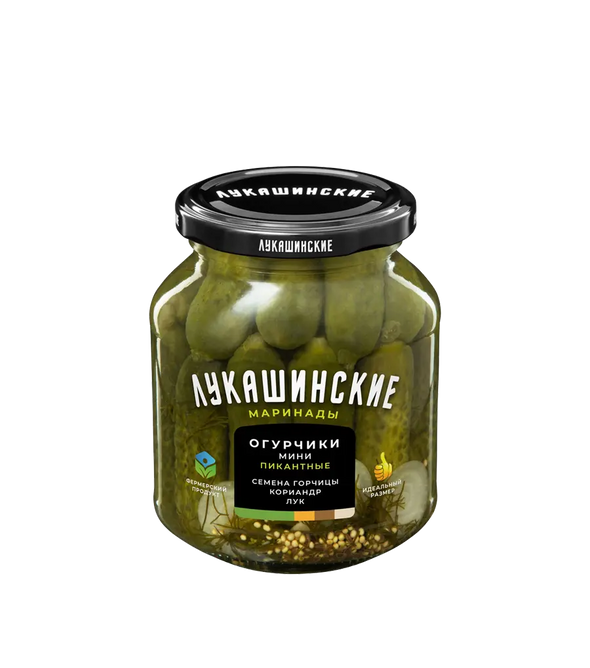 Lukashinskie Mini Pickled Cucumbers “Spicy”