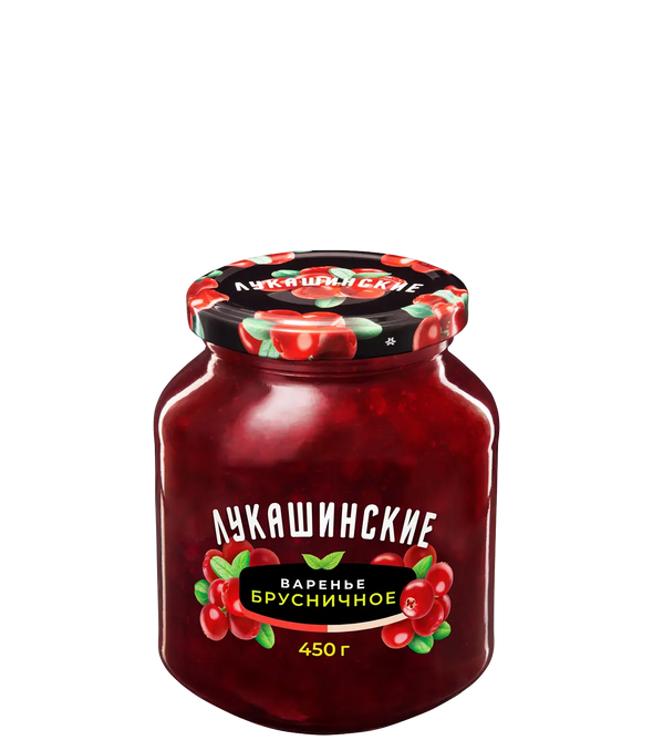 Варенье брусничное «Лукашинские», 450г.