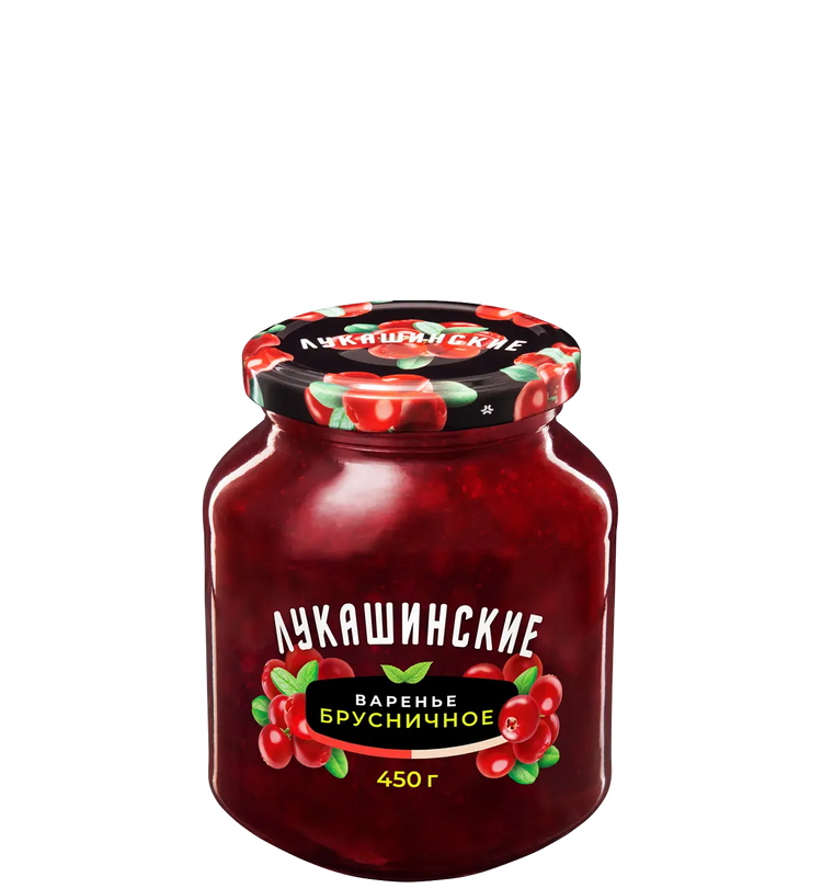 Варенье брусничное «Лукашинские», 450г.
