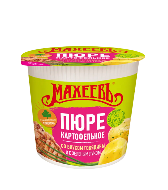 Пюре картофельное Махеевъ со вкусом говядины и зелёным луком