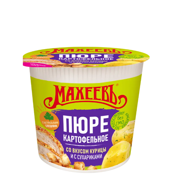Пюре картофельное Махеевъ со вкусом курицы и сухариками