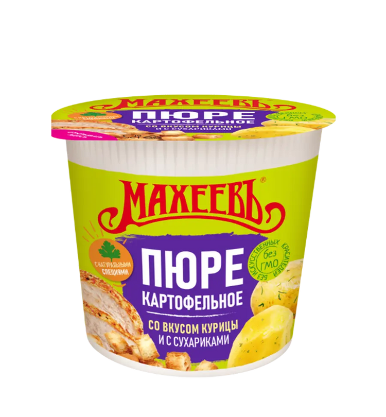 Пюре картофельное Махеевъ со вкусом курицы и сухариками