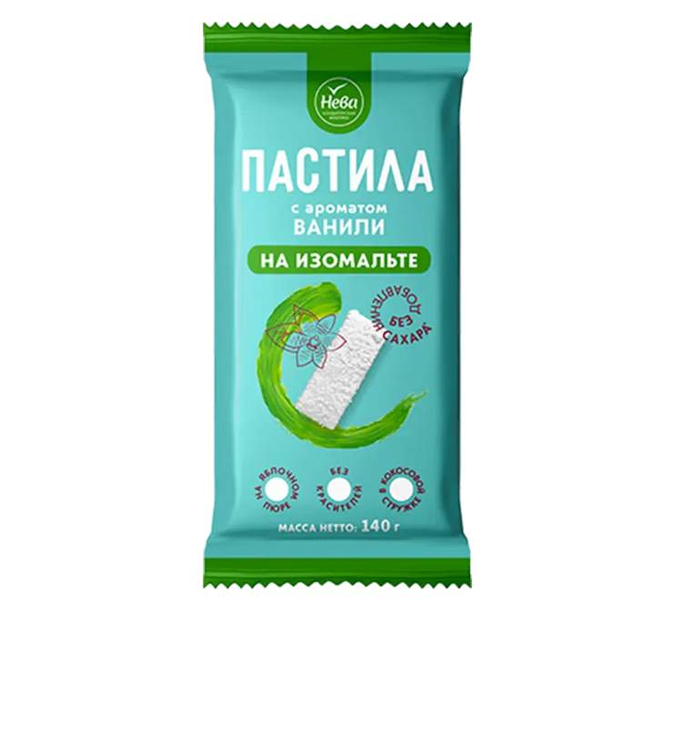 Пастила с ароматом ванили на изомальте в кокосовой стружке "Нева"