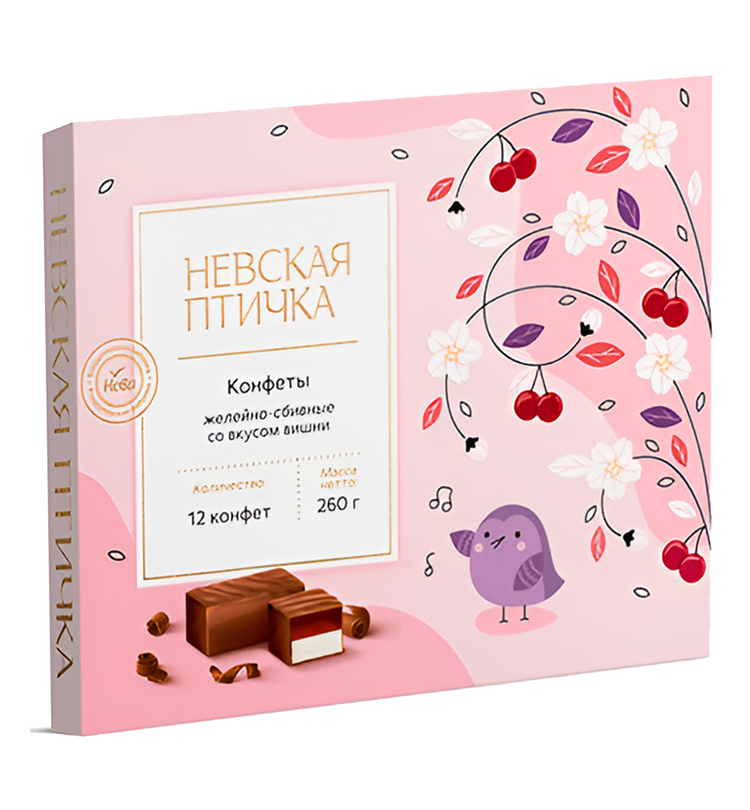 Sweets "Nevskaya Ptichka" with cherry flavor