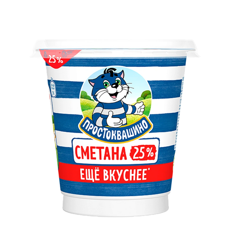 Сметана Простоквашино 25% 300г.