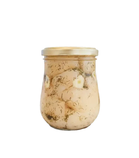 Marinated scallops with dill and garlic, 500 g