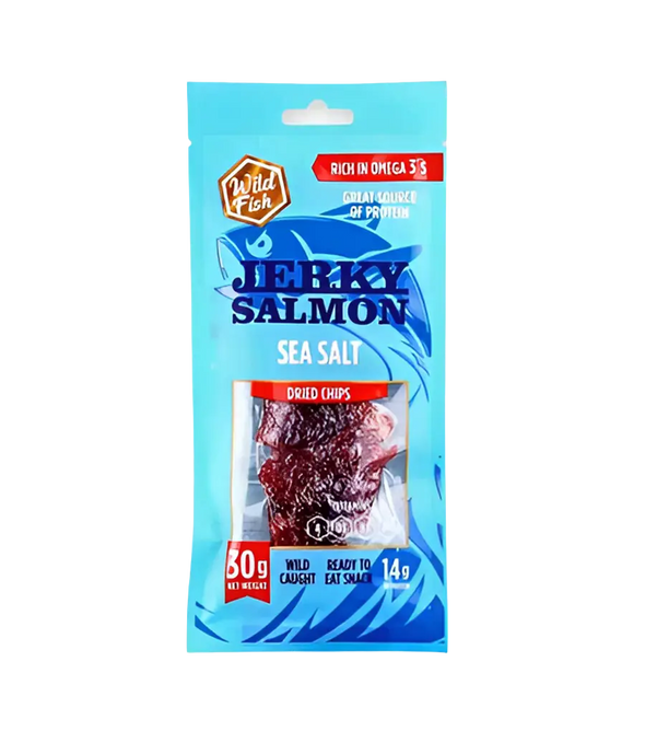 Снеки из лосося Wild Fish Jerky Sea Salt 30г.