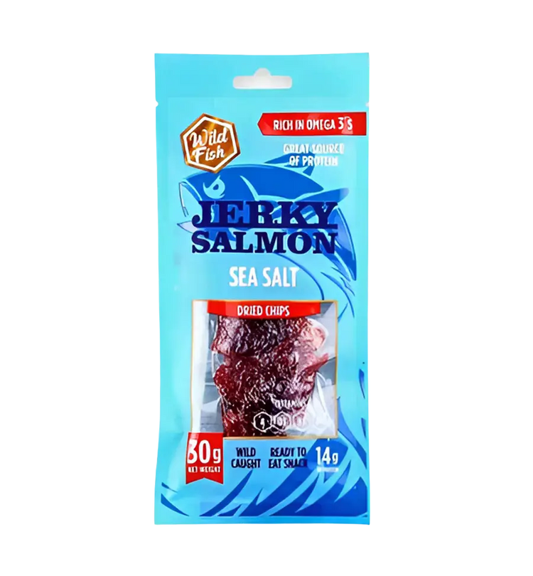 Снеки из лосося Wild Fish Jerky Sea Salt 30г.
