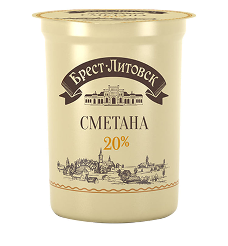 Сметана Брест Литовск 20% 300 г.